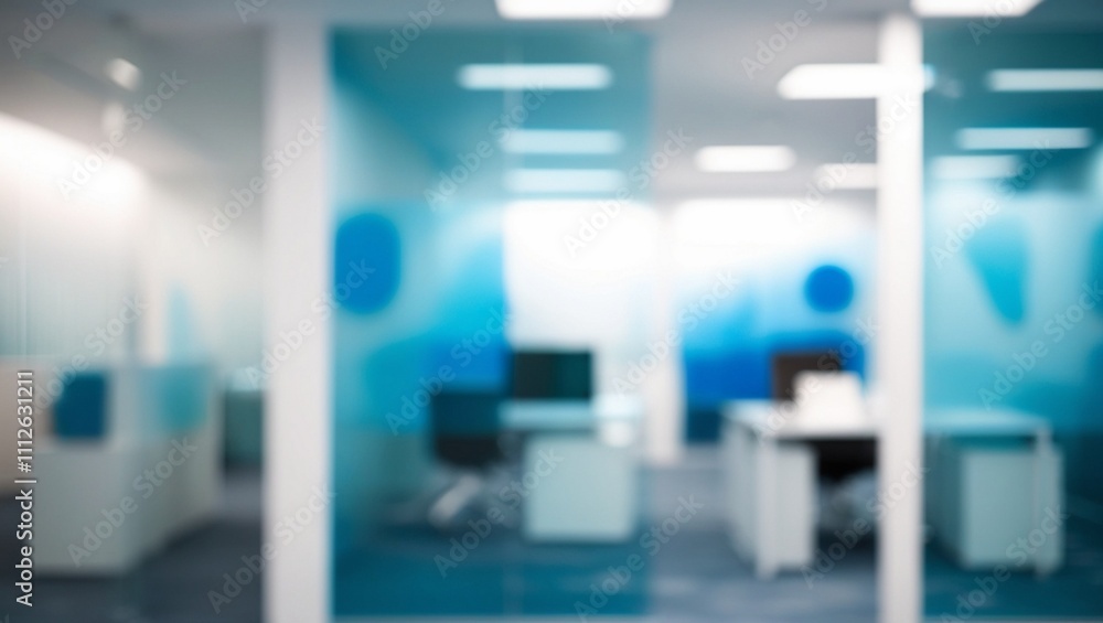 Abstract Blue Toned Office with Modern Architecture Abstract Blue Toned Office with Modern Architecture