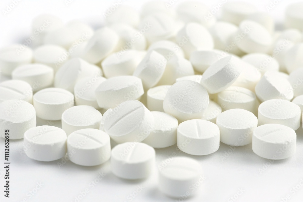 White Pills Medicine Tablets Healthcare Pharmacy Drug Treatment Medical Pharmaceutical Closeup White Pills Medicine Tablets Healthcare Pharmacy Drug Treatment Medical Pharmaceutical Closeup