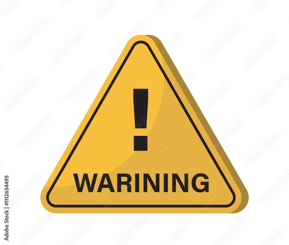 Road work sign. Yellow triangle roadsign with warning. Safety at roads and highways. Driver information sign. Traffic regulations and rules. Flat vector illustration Road work sign. Yellow triangle roadsign with warning. Safety at roads and highways. Driver information sign. Traffic regulations and rules. Flat vector illustration