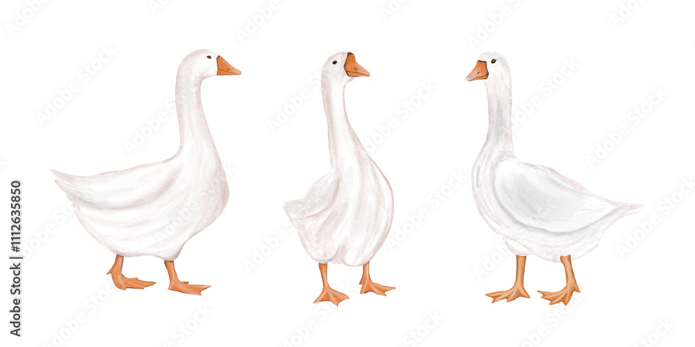 Goose with bow set of three Goose with bow set of three