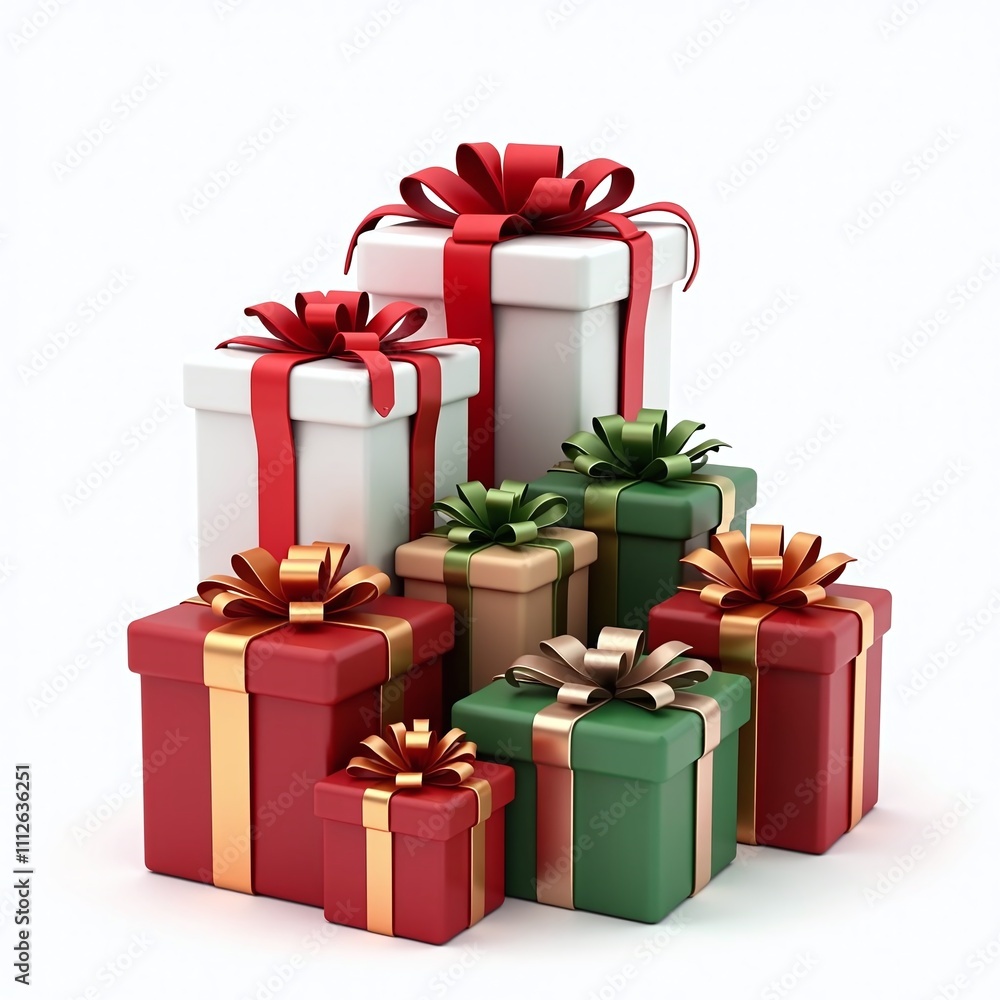 Colorful gift boxes with shiny ribbons stacked together for a festive and joyful occasion. Colorful gift boxes with shiny ribbons stacked together for a festive and joyful occasion.