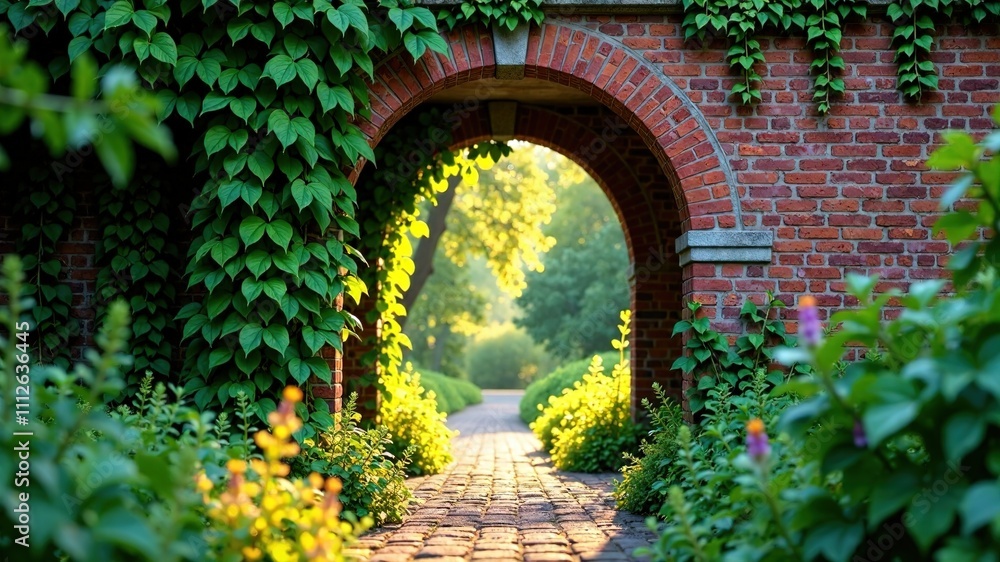 Lush Ivy-Covered Gdansk Archway, Summer Day, Poland, Photorealistic AI Art Lush Ivy-Covered Gdansk Archway, Summer Day, Poland, Photorealistic AI Art