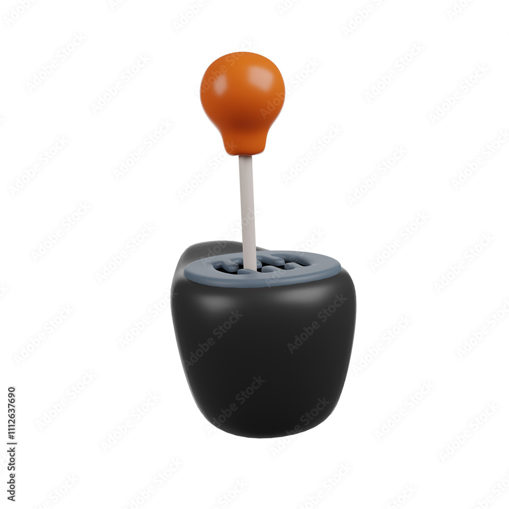 3D render low poly gear shift icon 3D render low poly gear shift icon