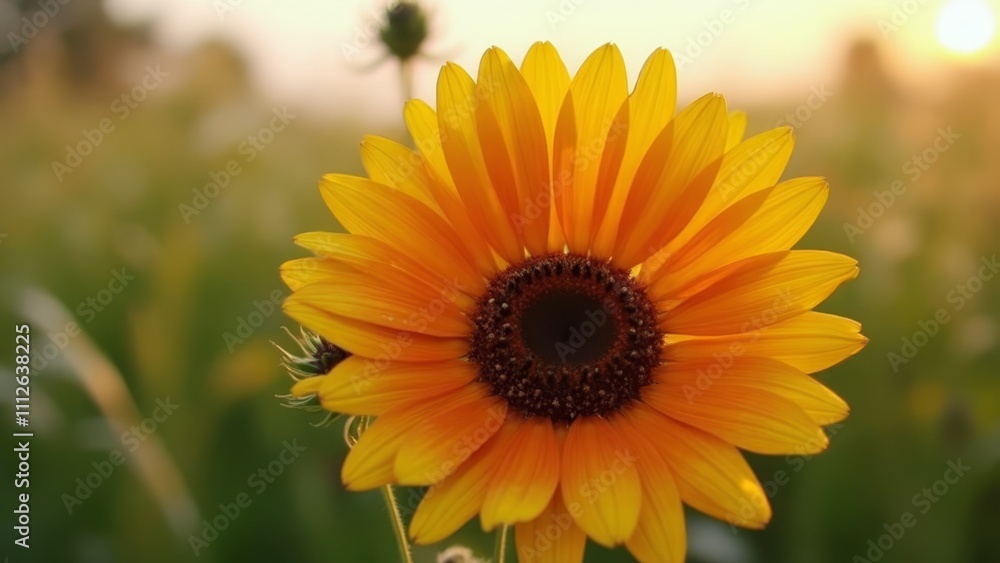 A single yellow sunflower in the middle of a field A single yellow sunflower in the middle of a field