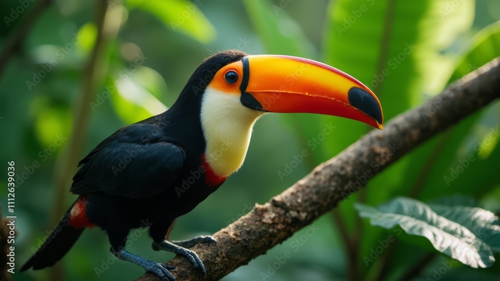 A colorful bird sitting on a tree branch A colorful bird sitting on a tree branch