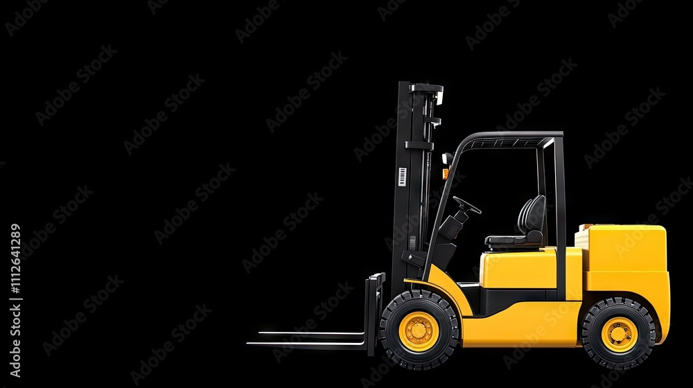 Efficient forklift truck navigating a warehouse for logistics and transportation of goods with modern features Efficient forklift truck navigating a warehouse for logistics and transportation of goods with modern features