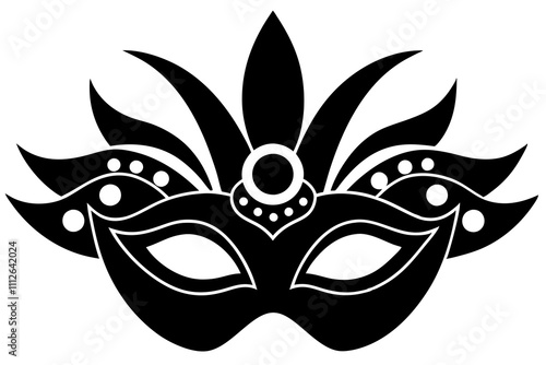 Mardi Gras Mask Vector (New Orleans) Traditional Carnival Mask Design for Art, Print & Digital Use