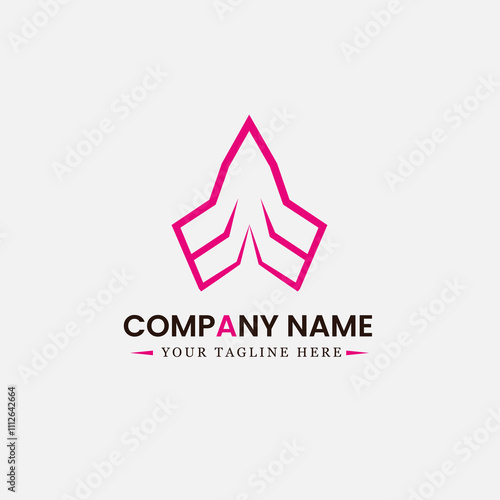 Letter A Travel aero plane abstract modern minimalist business company logo design