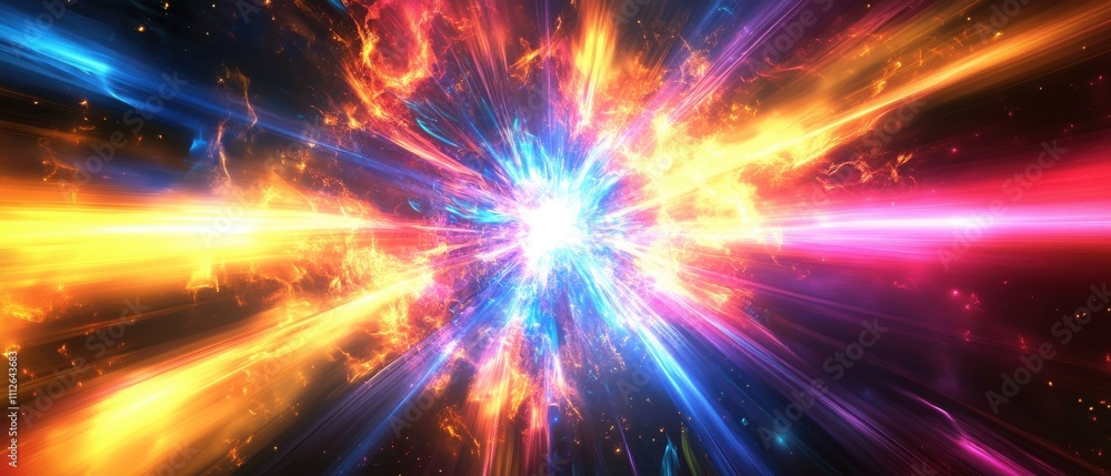 Abstract explosion of vibrant colors resembling cosmic energy. Abstract explosion of vibrant colors resembling cosmic energy.