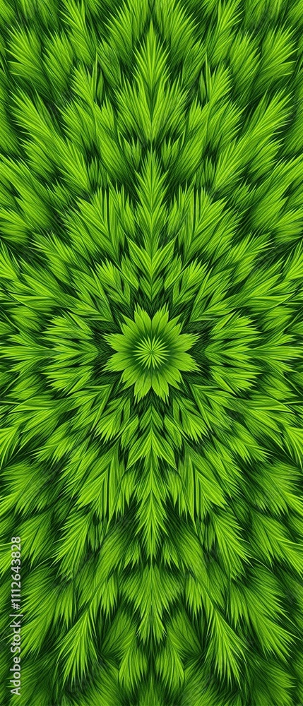 A symmetrical arrangement of vibrant green blades of grass forming a harmonious pattern on the green carpet of a well-manicured golf course., golf, landscape, lawn, emerald green A symmetrical arrangement of vibrant green blades of grass forming a harmonious pattern on the green carpet of a well-manicured golf course., golf, landscape, lawn, emerald green