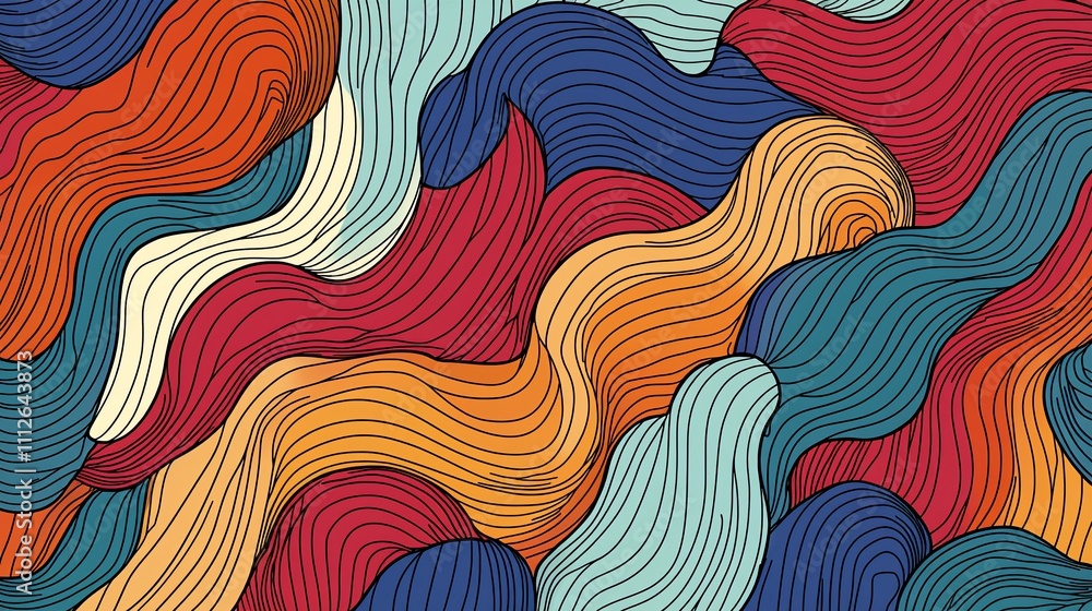 Abstract colorful wavy lines background. Abstract colorful wavy lines background.