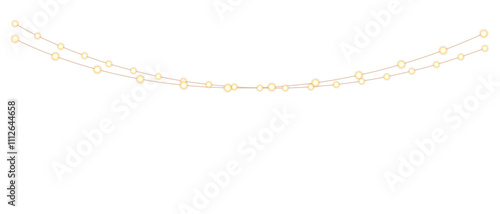 Vector Christmas lights on transparent background. Christmas light PNG. Set of Christmas glowing garlands. For advertising invitations, web banners, postcards. Vector. Christmas decoration, LED lam	