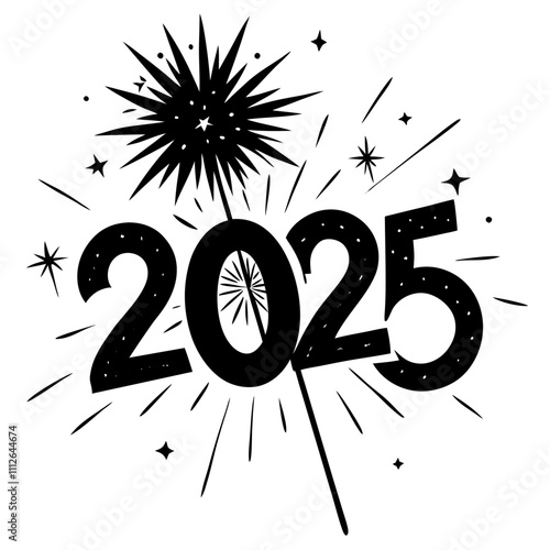 a sparkler writing 2025 in the air