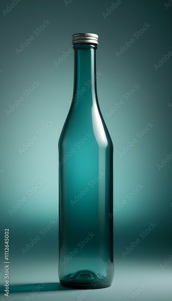 a blue blank glass bottle create with ai a blue blank glass bottle create with ai