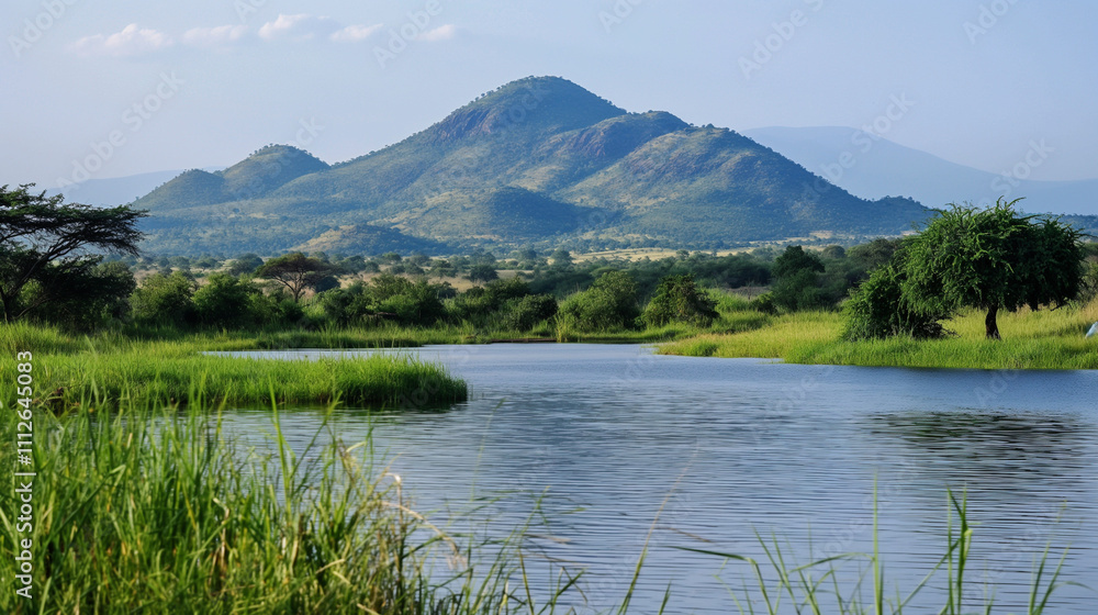 A beautiful landscape in the African savannah A beautiful landscape in the African savannah