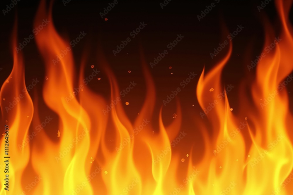 Intense flames with orange and yellow hues on black background. Intense flames with orange and yellow hues on black background.