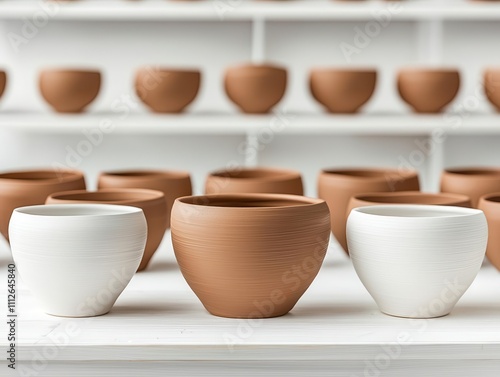 Wallpaper Mural The stages of pottery Clay molded, kilnfired, glazed, and turned into a finished bowl Torontodigital.ca