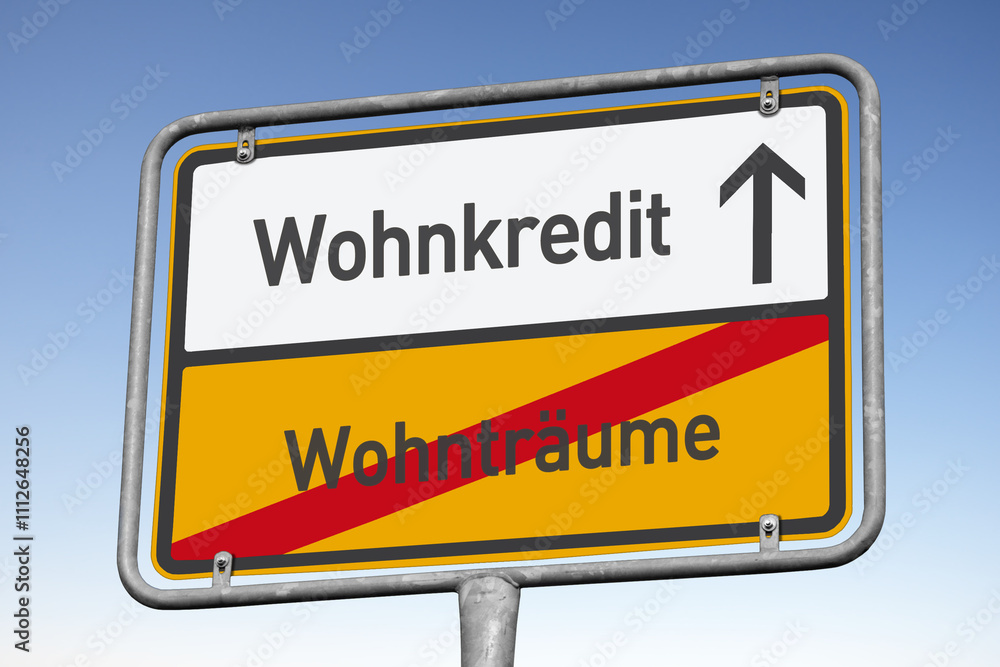 Wohnkredit statt Wohnträume, Verkehrswegweiser Wohnkredit statt Wohnträume, Verkehrswegweiser