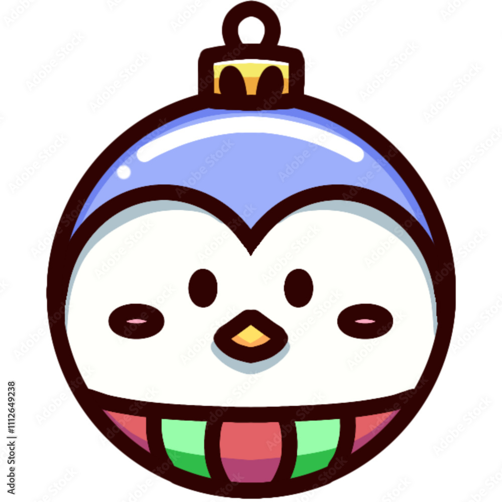 Christmas ball decoration with illustration of animal faces Christmas ball decoration with illustration of animal faces
