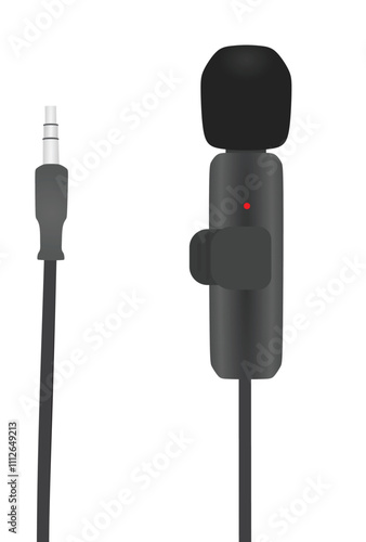 Lavalier small microphone. vector illustration
