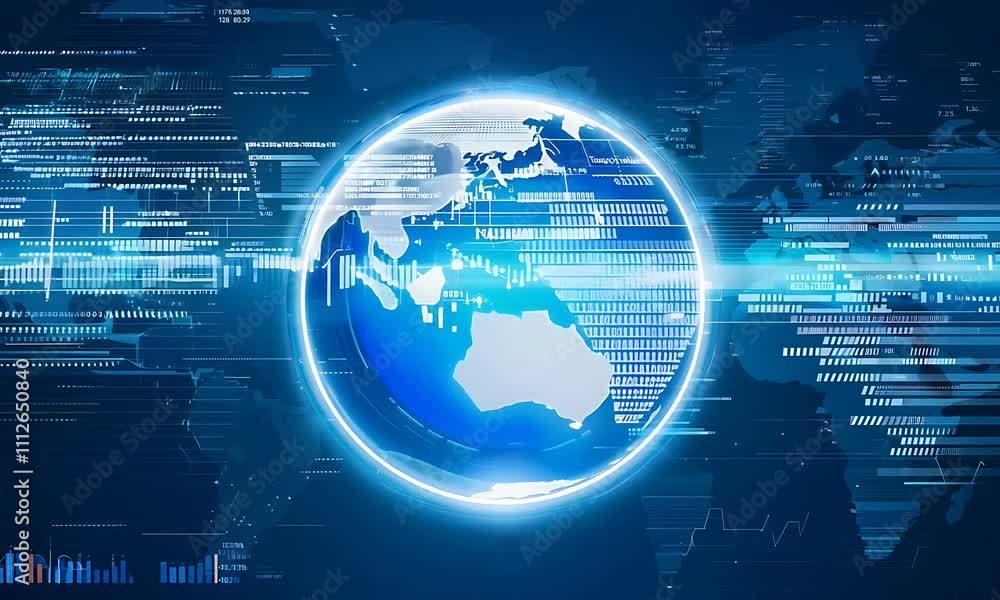 Abstract Digital Globe with Data and Lines Animation Abstract Digital Globe with Data and Lines Animation
