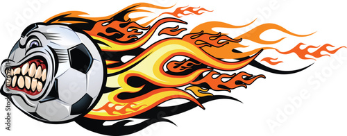 The soccer ball on flame. FireBall
