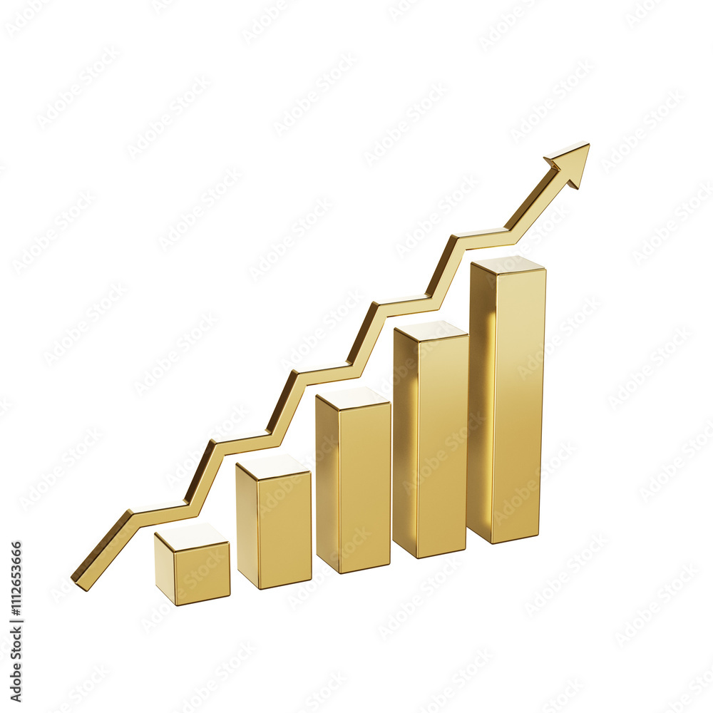 Glossy golden 3d graph chart with arrow Growing Up Positive Trend Isolated Transparent PNG
Glossy golden 3d graph chart with arrow Growing Up Positive Trend Isolated Transparent PNG