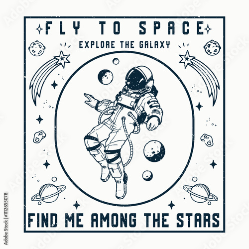 space t shirt design, space illustration with tshirt design premium vector the Concept of Isolated Technology. Vector illustration of astronaut in space, for t-shirt prints and other uses.