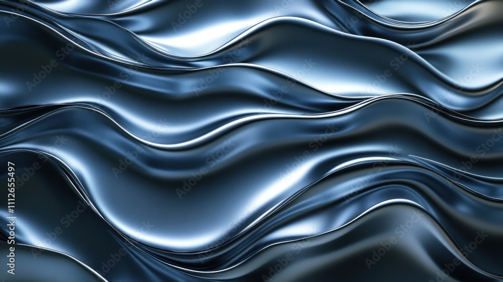 Abstract blue metallic waves background. Abstract blue metallic waves background.