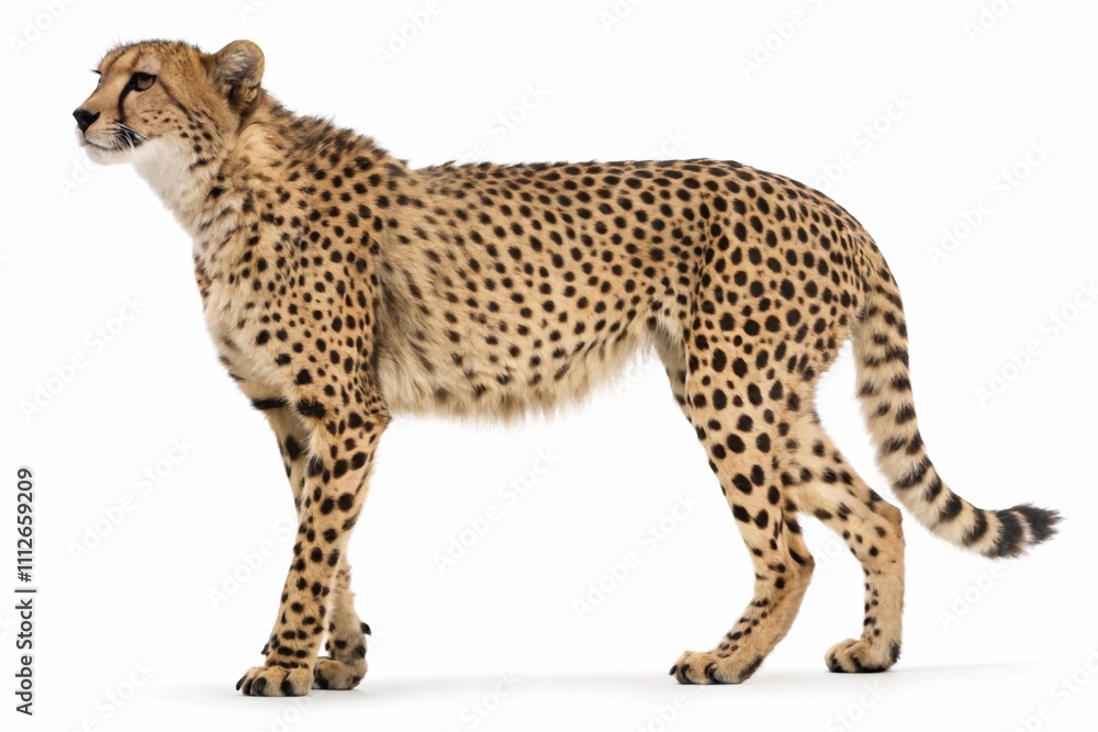 Cheetah standing isolated on white background Cheetah standing isolated on white background