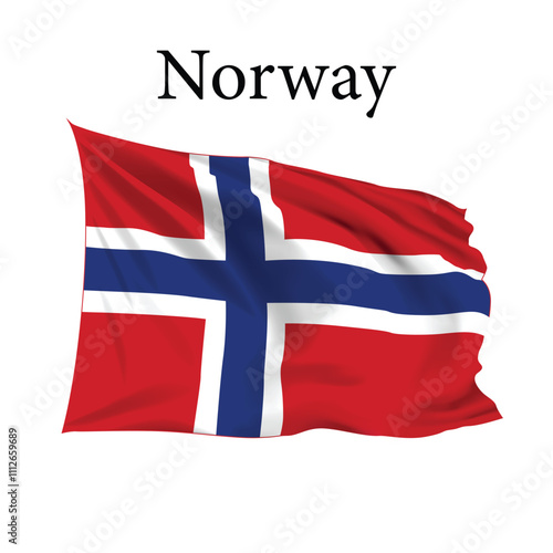Norway Flag vector, Realistic  Norway flag vector and illustration