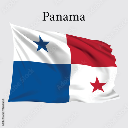 Panama Flag vector, Realistic Panama flag vector and illustration
