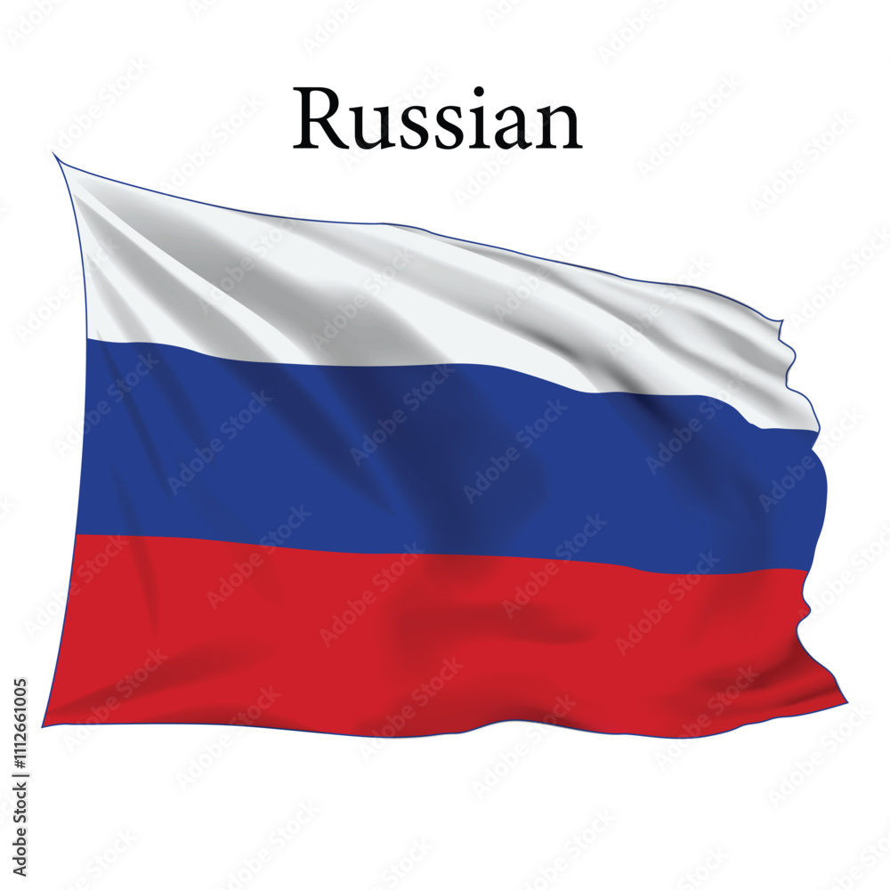 Fototapeta premium Russia Flag vector, Realistic Russian flag vector and illustration