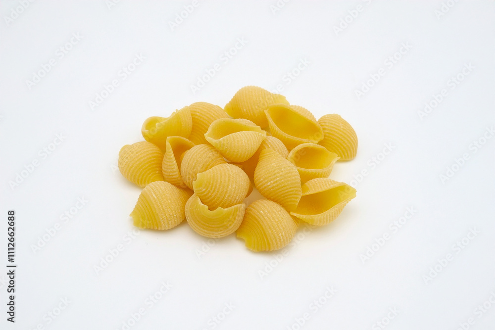 Fototapeta premium Conchiglie Rigate pasta isolated on white