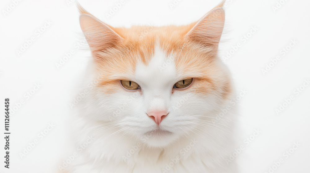 A cat with a yellow nose and yellow eyes is looking at the camera A cat with a yellow nose and yellow eyes is looking at the camera