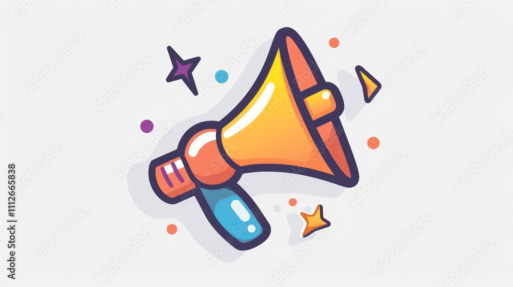 Icon of a megaphone symbol. Icon of a megaphone symbol.
