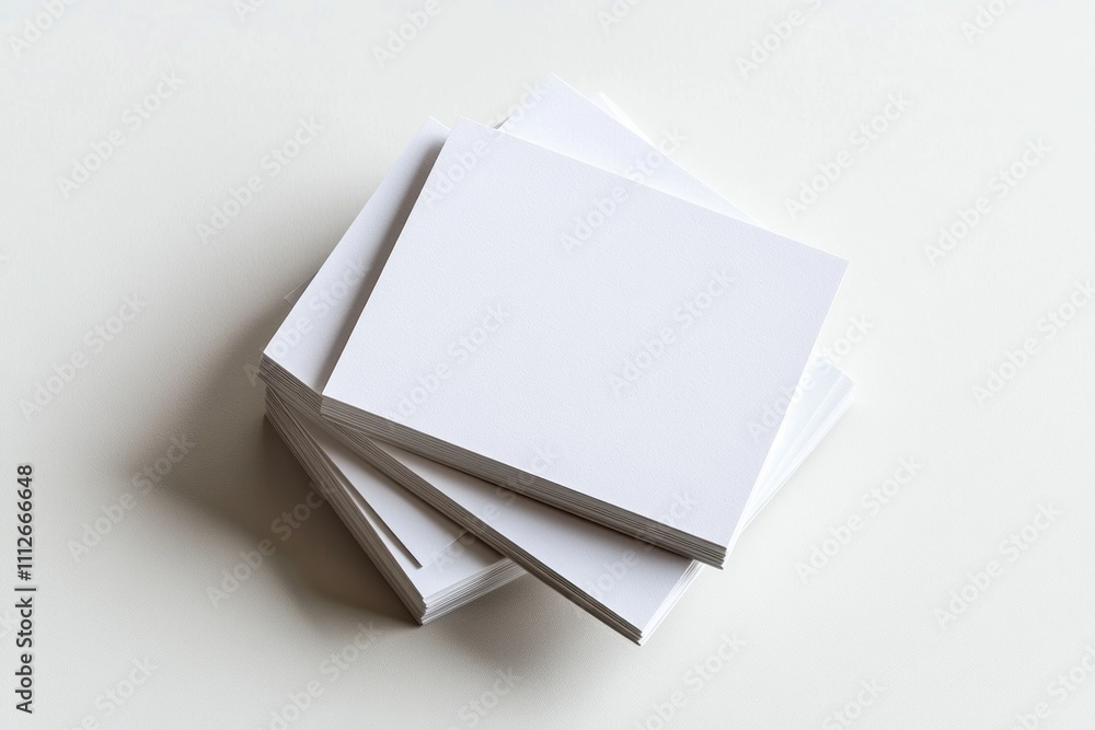 Stack of Blank White Paper Sheets: Mockup for Design Projects Stack of Blank White Paper Sheets: Mockup for Design Projects