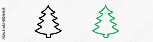 tree chrismas element illustration. Merry Chrismas tree icon set on gray background, set of silhouettes of trees chersmas, vector illustration EPS 10 4