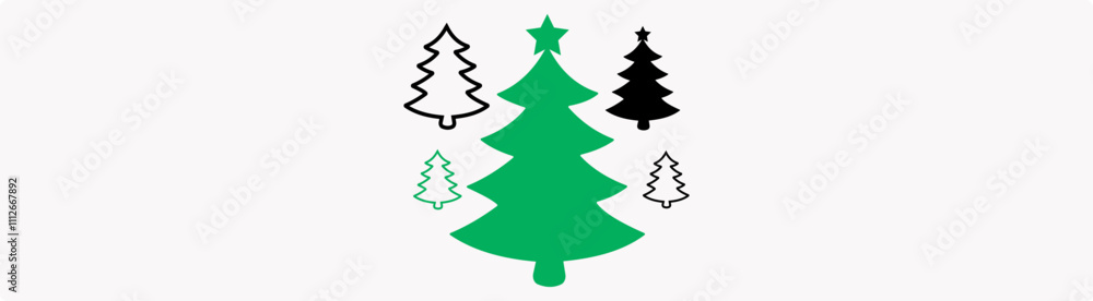 tree chrismas element illustration. Merry Chrismas tree icon set on gray background, set of silhouettes of trees chersmas, vector illustration EPS 10 1 tree chrismas element illustration. Merry Chrismas tree icon set on gray background, set of silhouettes of trees chersmas, vector illustration EPS 10 1