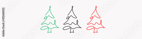 tree chrismas element illustration. Merry Chrismas tree icon set on gray background, set of silhouettes of trees chersmas, vector illustration EPS 10 874