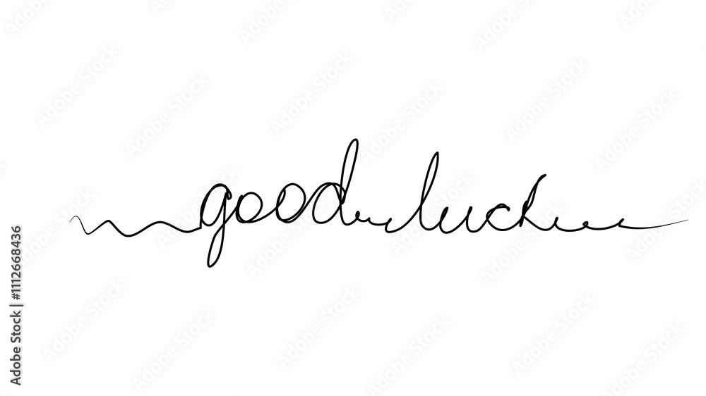 Good luck text. One line drawing doodle hand drawn. Video 4k object illustration, minimalism hand drawn sketch design modern new Good luck text. One line drawing doodle hand drawn. Video 4k object illustration, minimalism hand drawn sketch design modern new
