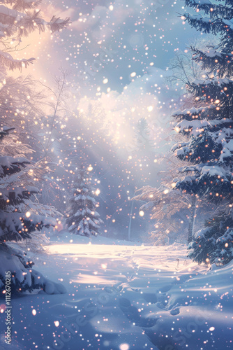 winter landscape snowdrifts Generative AI