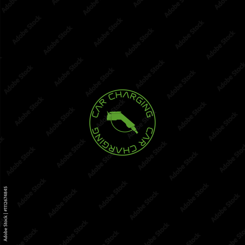 Car charging plug in icon isolated on dark background Car charging plug in icon isolated on dark background
