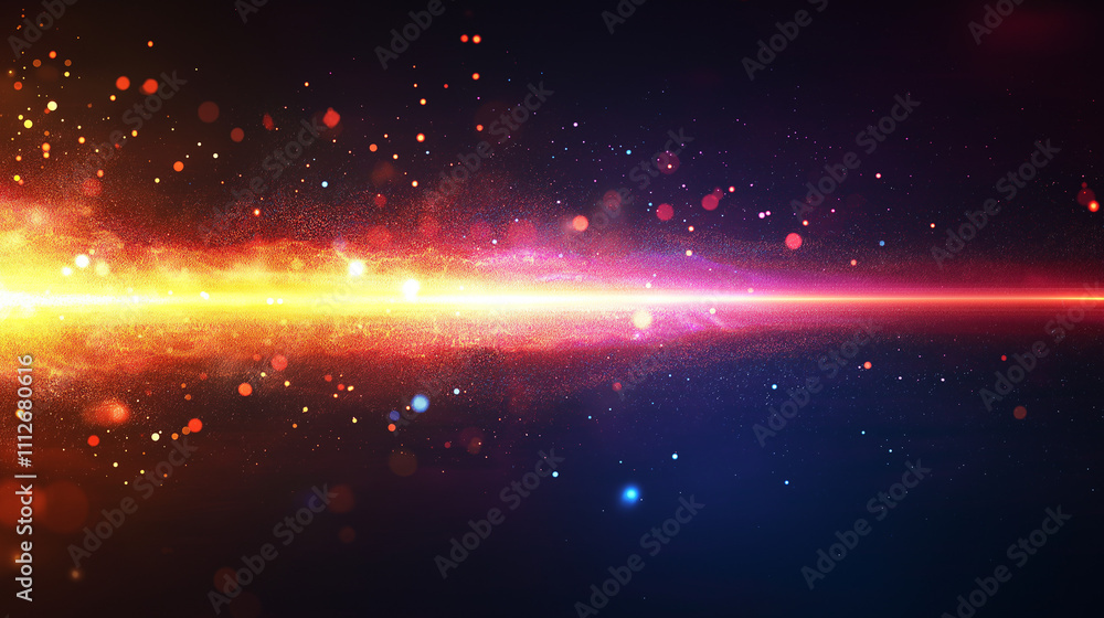 Fototapeta premium Radiating Light Beams in Gradient Tones with Lens Flares