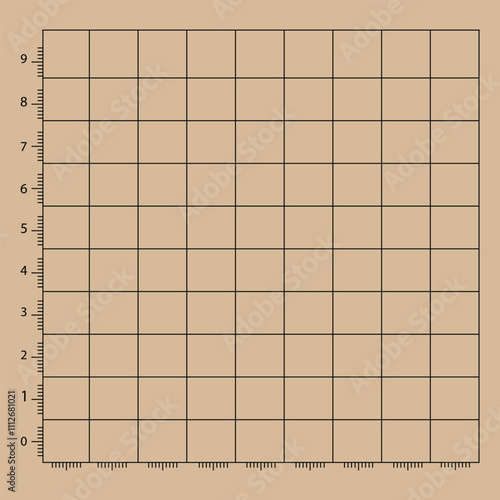 Trigonometrical system of coordinates on graph paper. vector illustration. template for drawing graphs of trigonometric functions.