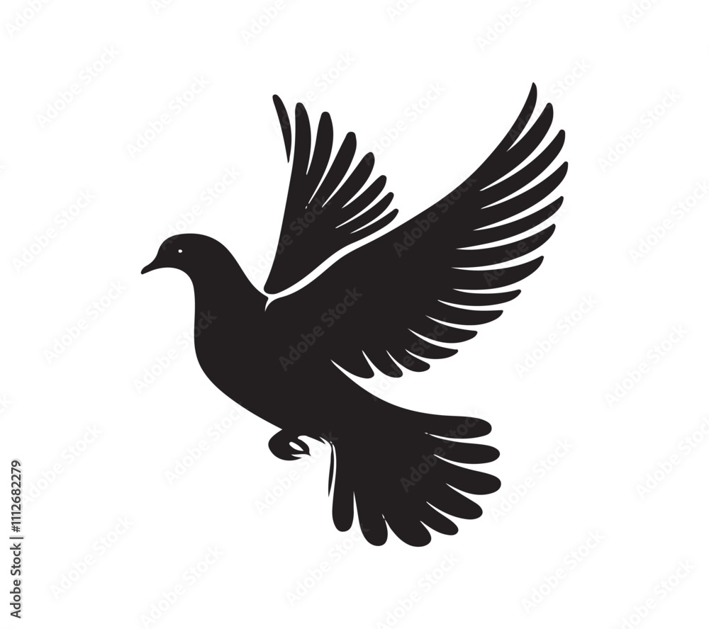 Obraz premium Dove silhouette vector art 