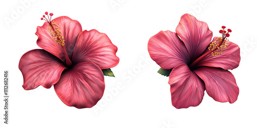 Fototapeta Naklejka Na Ścianę i Meble -  Pink flower - 3D Set Isolated On Transparent Background PNG