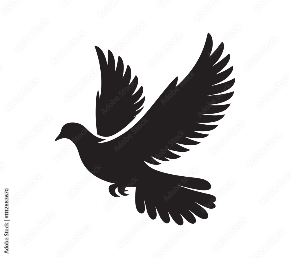 Obraz premium Dove silhouette vector art 