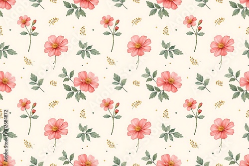 Pink Flower Seamless Pattern