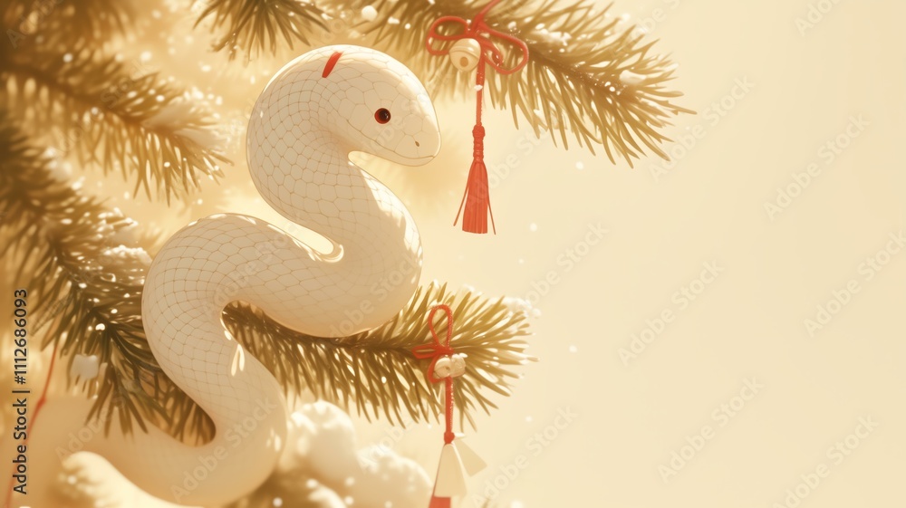 Obraz premium 年賀状のイラスト素材_巳年(2025)